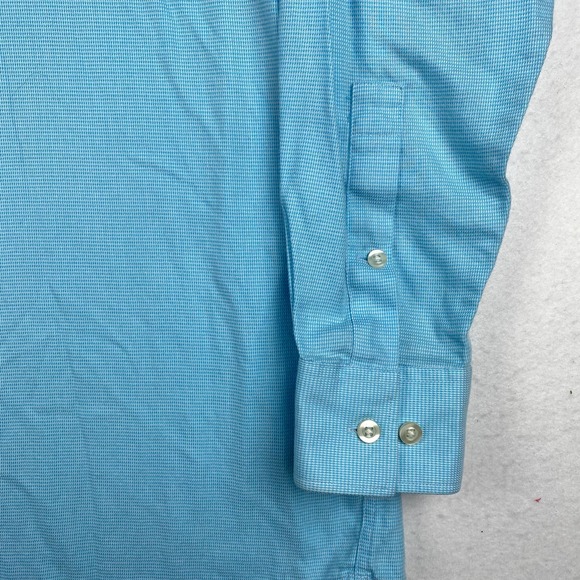 Michael Kors Men's Size 14.5 Blue Non Iron Long Sleeve Button Down‎ Dress Shirt - Picture 2 of 10